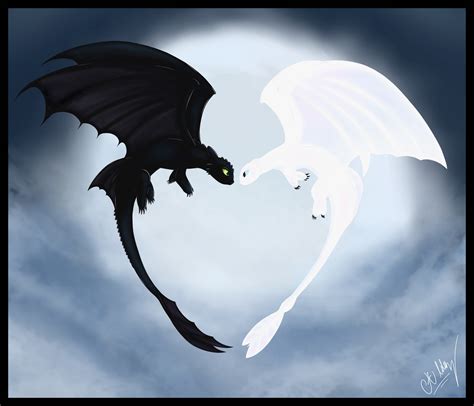 Toothless And Light Fury Drawing Check out inspiring examples of light fury artwork on ...