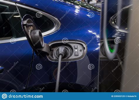 Electric Car Charging Station. Hybrid Car Electric Charger Station in the Car Park Stock Image ...