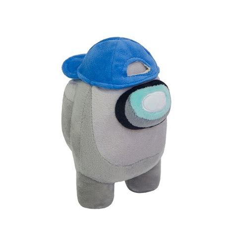 Peluche Among Us Gris Casquette | Livraison Gratuite