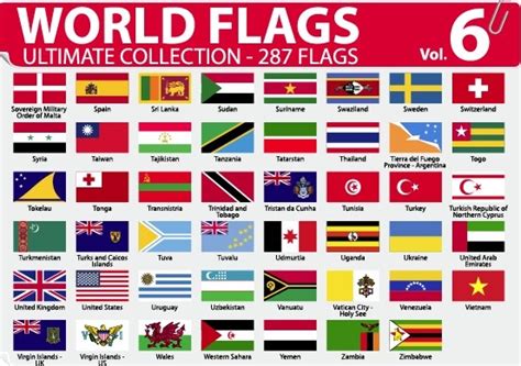 Various of world flags vector set Vectors images graphic art designs in editable .ai .eps .svg ...