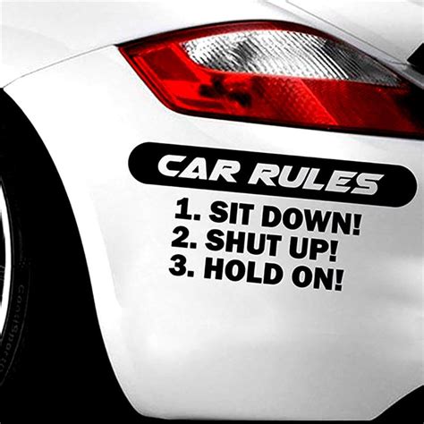 CARPRIE Car Sticker Car Rules Decal Slammed Car Truck Vinyl Sticker JDM Racing Window Decal ...