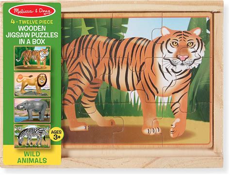 Wild Animals Wooden Jigsaw Puzzles In A Box - from Melissa & Doug ...