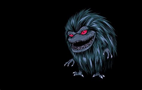 Wallpaper the dark background, monster, alien, alien, toothy, hairy, Critters, Critters images ...