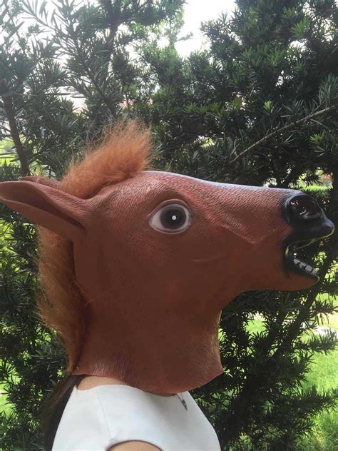 New Cheap Price Creepy Horse Mask Head Halloween Costume Theater Prop Novelty Hot Sales Head ...