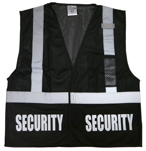 Security Safety Vest Black REFLECTIVE Design High - Etsy Canada