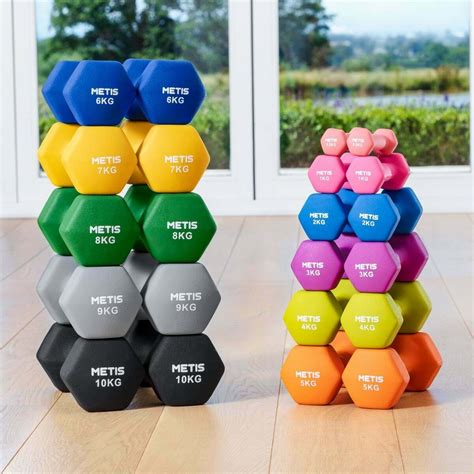 Neoprene Hex Dumbbells x2 [0.5kg-10kg] | Net World Sports