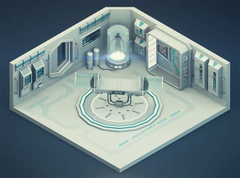 Sci-Fi Medical Bay - 3D Illustration by Kamen A. on Dribbble