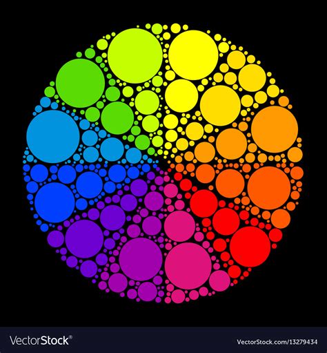 Color wheel or circle on black background Vector Image