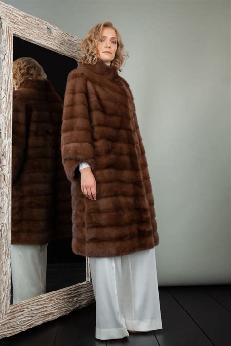 Asymmetric Brown Mink Fur Coat for Women | NordFur