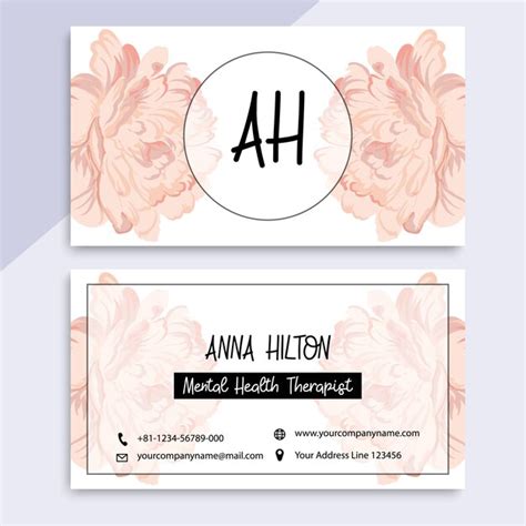 Premium Vector | Floral business card template