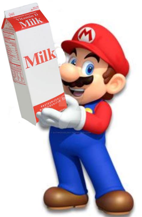 A Picture of Mario holding some Milk I made by DatMichaelGuy on DeviantArt