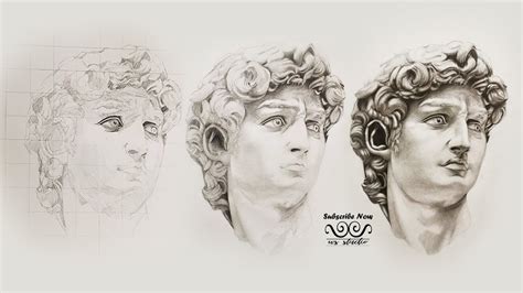 Easy How To Draw A REALISTIC FACE | David Sculpture by Michelangelo ...