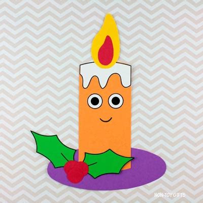 Paper Christmas Candle Craft For Kids - Non-Toy Gifts