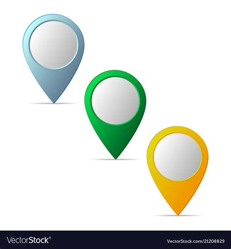 Set of map markers Royalty Free Vector Image - VectorStock