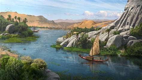 Download Nile Ship River Fantasy Landscape Fantasy Landscape HD ...