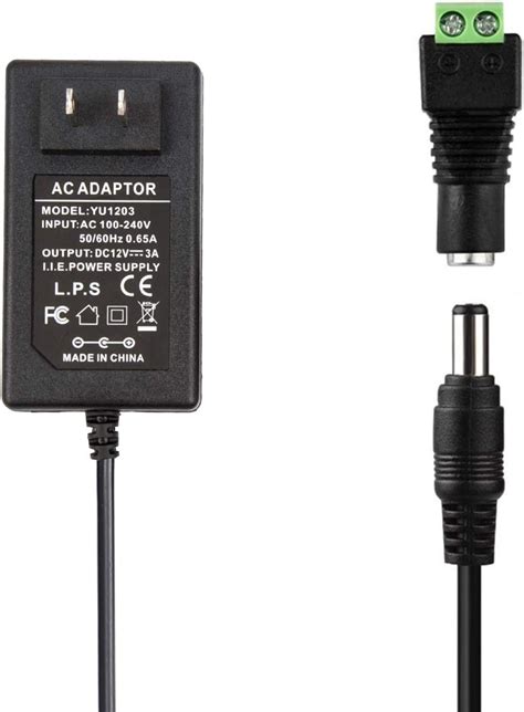 Amazon.com: 12V 3A Power Adapter, COOLM AC 100V-240V to 12V 3A Power ...