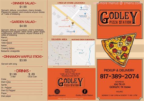 Online Menu of Godley Pizza Station Restaurant, Godley, Texas, 76044 - Zmenu