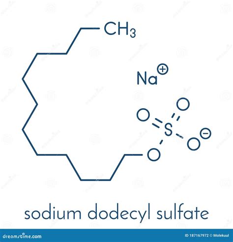 Sodium Dodecyl Sulfate SDS, Sodium Lauryl Sulfate Surfactant Molecule ...