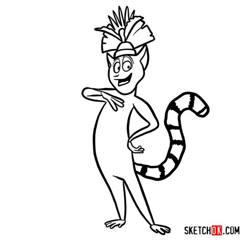 How to Draw King Julien, the Lemur King of Madagascar