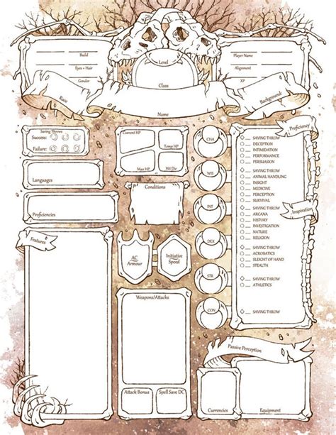 Dungeons And Dragons Character Sheet Printable