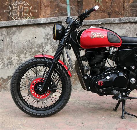 Modified Royal Enfield Bullet 350cc Scrambler By Haldankar Customs