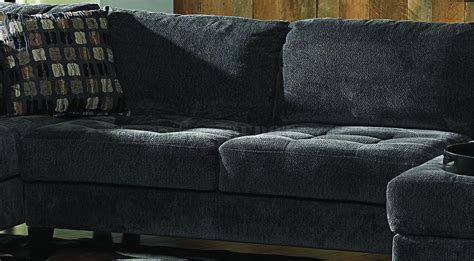 Charcoal Gray Fabric Contemporary Double Chaise Sectional Sofa