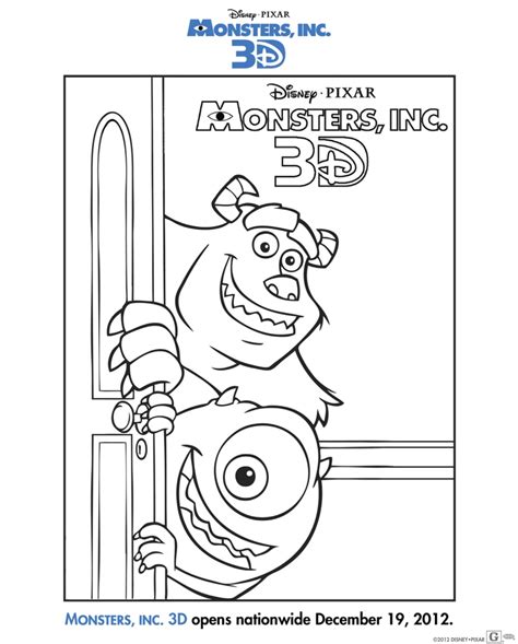 920 Disney Coloring Pages Monsters Inc Best Free - Coloring Pages Printable