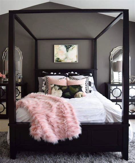 Love the pink, gray, and black Dream Rooms, Dream Bedroom, Home Bedroom ...