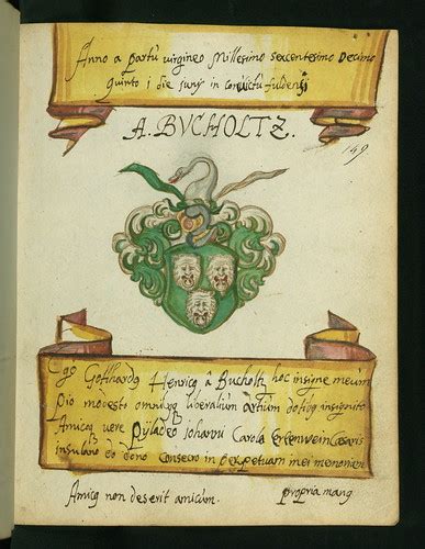 Liber amicorum of Joannes Carolus Erlenwein, Arms of Bucho… | Flickr