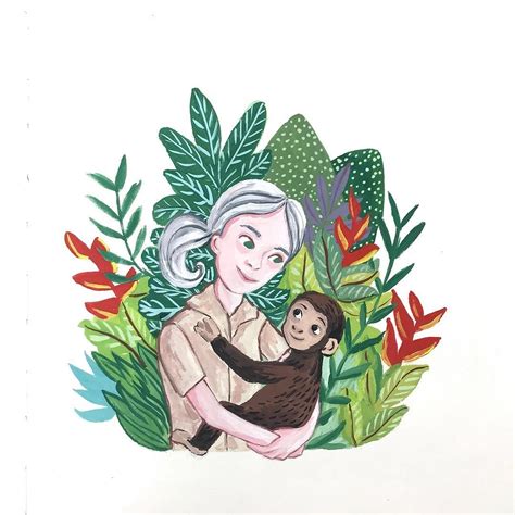 Jane Goodall by Asma Original | Acuarela, Cuento infantiles