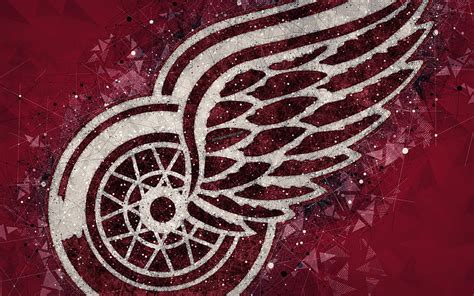 Detroit Red Wings American hockey club, creative art, logo, emblem, NHL, geometric art, HD ...