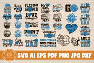 34 Volleyball Quotes Svg Clipart Bundle Graphic by VectorCreationStudio ...