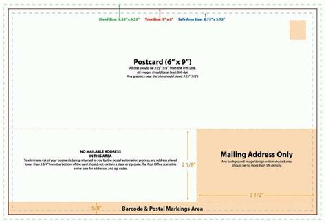 6 X 9 Postcard Template Usps - Cards Design Templates