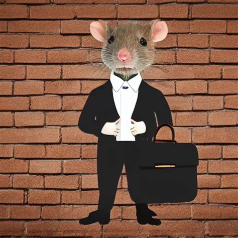 website logo of a rat in a suit holding a briefcase | Stable Diffusion ...