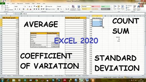 How to calculate Average/Mean | Standard Deviation | Coefficient of ...