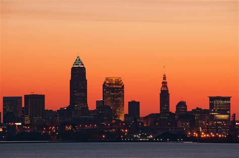 Cleveland Skyline Sunrise Photograph by Doug Bardwell | Fine Art America