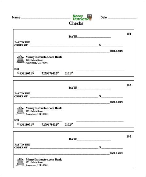 Free Editable Cheque Template Word