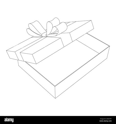 Open gift box. Outline drawing Stock Vector Image & Art - Alamy