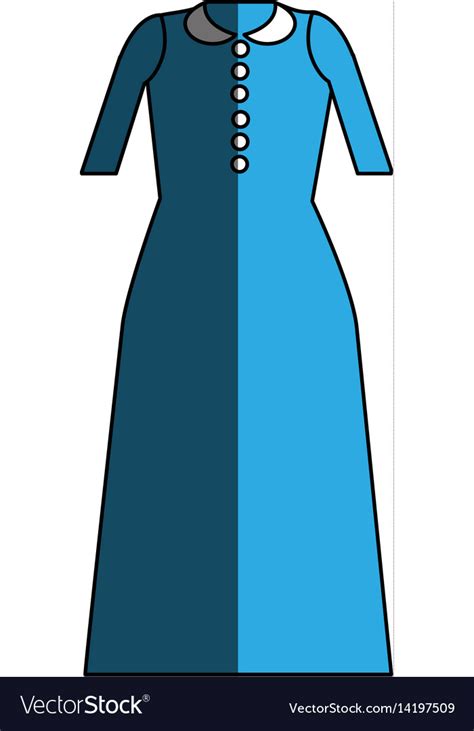 Long dress cloth style Royalty Free Vector Image