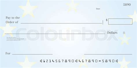 Blank lotto ticket template. Empy lottery check. | Stock vector | Colourbox