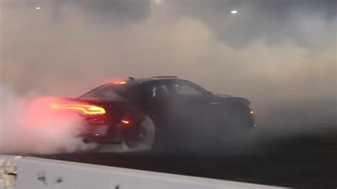 Dodge Charger Hellcat Burnout Goes Horribly Wrong