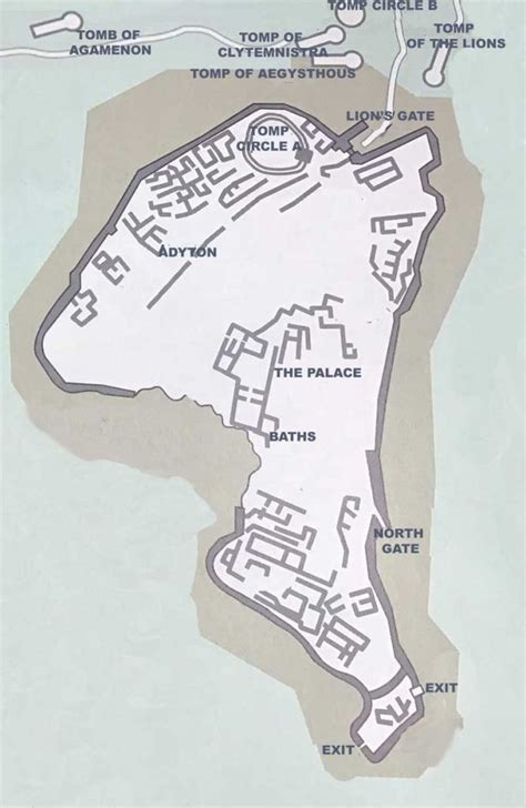 Map of Ancient Mycenae