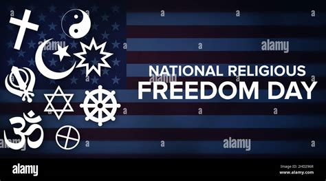 National Religious Freedom Day Background with United States Flag Waving. Religious Freedom ...