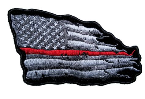 Subdued Distressed American Flag with Thin Red Line Patch – Quality Biker Patches