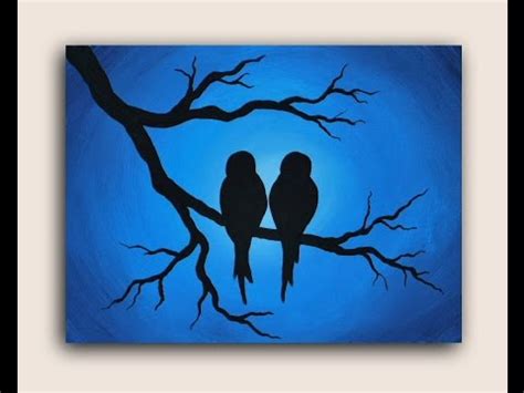 Acrylic Painting on Canvas : Love Birds - YouTube