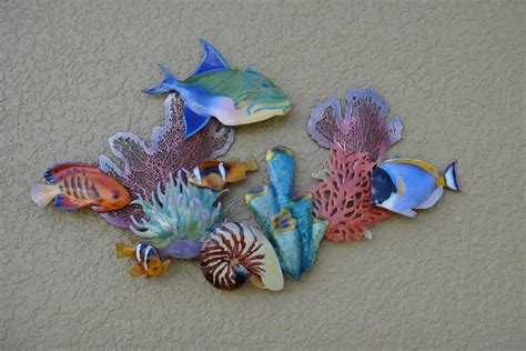 Brilliant Tropical Coral Reef Fish Metal Wall Art Sculpture By | Etsy