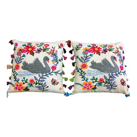 Image of A Pair of Swan Pillows | Shop decorative pillows, Decorative pillows, Pillows