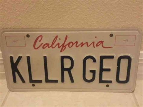 California custom vanity personalized license plate