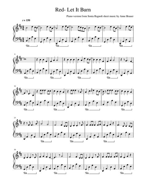 Red- Let It Burn Sheet music for Piano (Solo) | Musescore.com