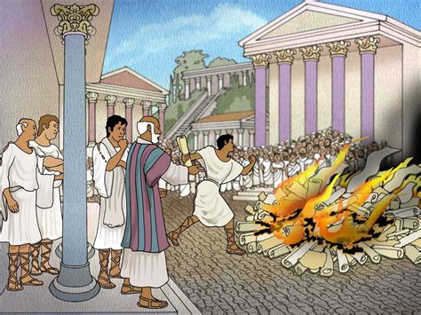 Free visuals with map: Paul in Ephesus Paul preaches in Ephesus and many repent and burn their ...